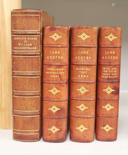 ° Four assorted bindings including Jane Austen, The Novel Li...