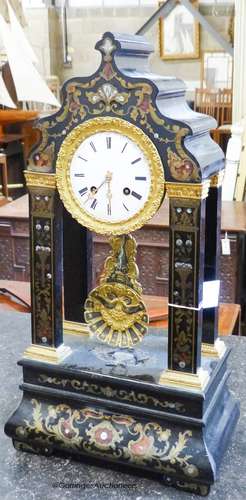 A 19th century French mantel clock, height 58cm