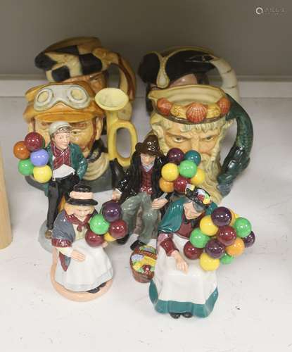 Four Royal Doulton character jugs and a collection of Royal ...