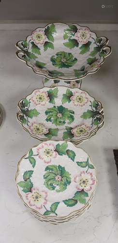 An English porcelain part dessert service, circa 1835 compri...