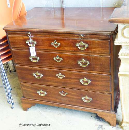 A small George III mahogany chest with slide, width 84cm, de...