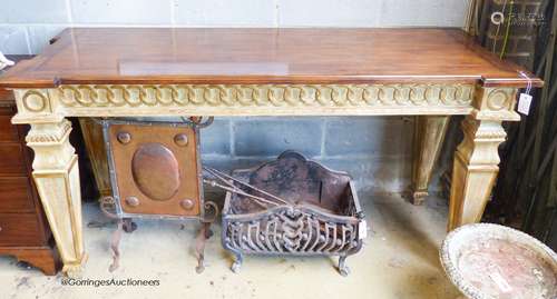 A reproduction George III style console table, width 177cm, ...