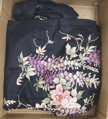 An early 20th century Japanese multi-coloured embroidered ki...