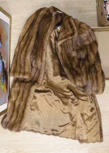 A Kate and Francis brown mink coat