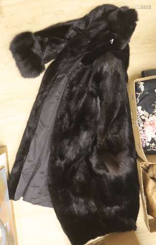 A black seal fur coat