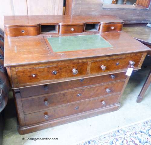 A 19th century French mahogany writing chest. W-98cm, D-56cm...