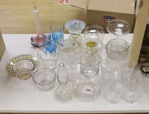 A collection of 19th century glass rinsers, tumblers, vases,...