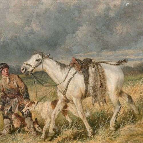 Nicolas SWERTSCHKOFF (1817-1898) Retour de la chasse Huile s...