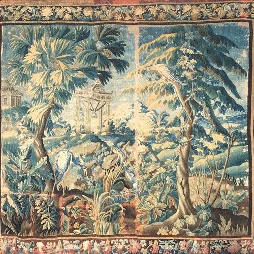 Aubusson, vers 1720-30 Verdure animée Restaurations et rentr...