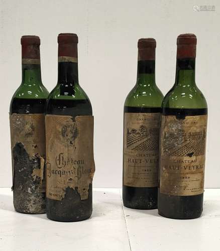 4 bouteilles SAINT EMILION DIVERS dont : 2 Château JACQUES B...