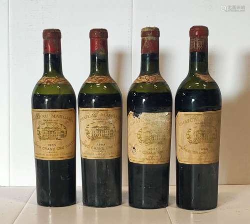4 bouteilles Château MARGAUX - 1er Gcc Margaux Etiquettes fâ...