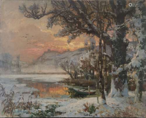 Alexandre NOZAL (1852-1929). La Seine au Andelys vers 1891. ...