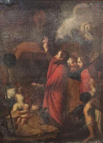 Ecole italienne du XVIIIe siècle. Le Christ bénissant la fou...