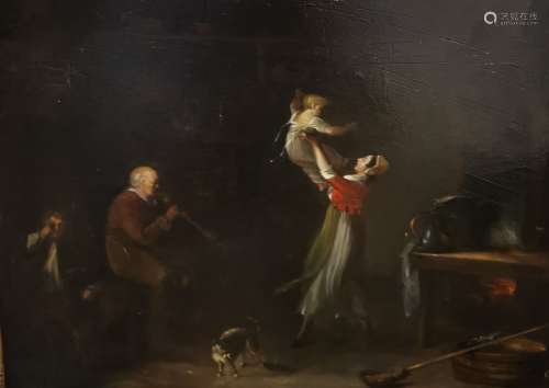 Jeanne DABOS (1763-1842). Scène intimiste représentant une m...