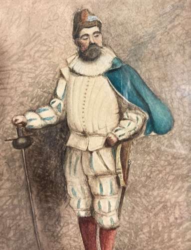 Ferdinand ROYBET (1840-1920). Personnage à l'épée en habit L...