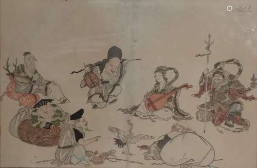 Koryusai ISODA (1735-1790), d'après. Shichi fukujin, les sep...