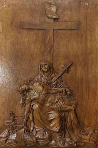 Pietà au pied de la Croix représentant la Vierge de douleur ...