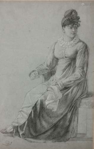 Jean-Antoine DUCLAUX (1783-1868). Portrait d'une élégante. C...