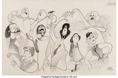 Al Hirschfeld (American, 1903-2003) Tony Awards