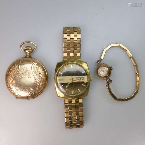 Three Various Timepieces, including a Longines