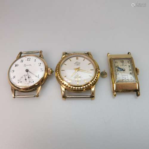 3 Various Wristwatches, a Zenith, circa 1920's, 32mm,