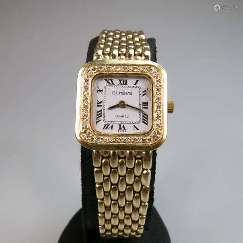 Lady's Geneve Wristwatch, circa 1980's; quartz movement;