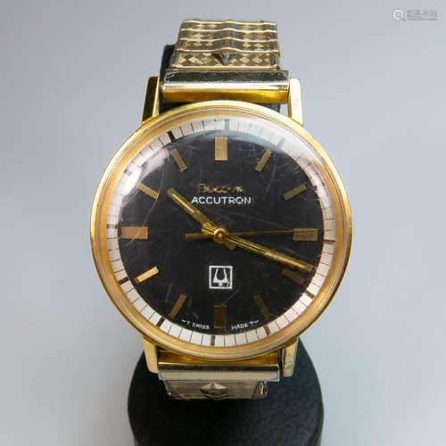 Bulova Accutron Wristwatch, circa 1967; 36mm; rear stem;