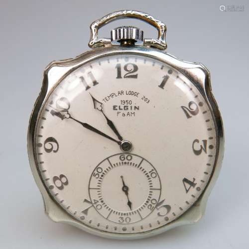 Elgin Openface Stem Wind Dress Pocket Watch, circa 1928;