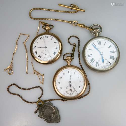 3 Various Pocket Watches, including a Tacy, 47mm; 7