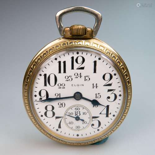 Elgin Openface Stem Wind Railroad Grade Pocket Watch,