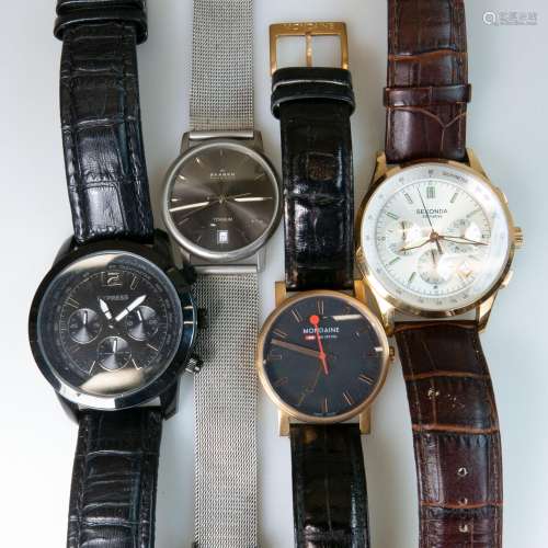 Four Various Modern Wristwatches, a Mondaine 'Official
