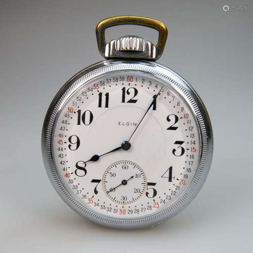 Elgin Openface Stem Wind Pocket Watch, circa 1921;