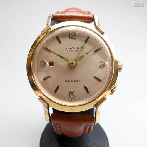 Gruen 'Precision' Wristwatch, With Alarm, circa 1950's;