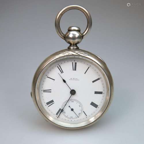 Waltham Openface Key Wind Pocket Watch, circa 1885;