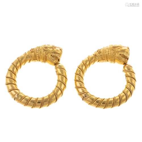 A 22K Yellow Gold Hellenistic Pair of 92