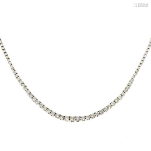 A Classic Diamond Riviera Necklace in 14K