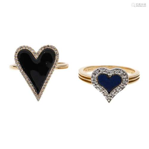 A Duo of Heart 96 in 14K Yellow Gold