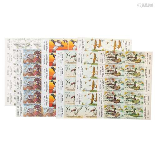 Seven Mint Sheets of Maryland Duck Stamps