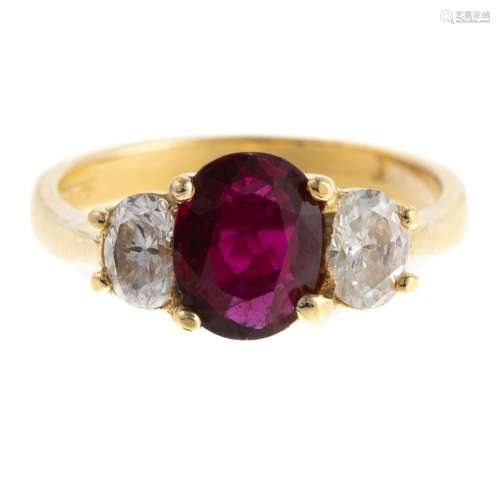 A Very Fine 1.15 ct Ruby & Diamond Ring in 18K