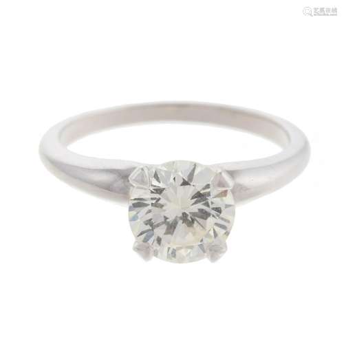 A 1.11 ct Round Brilliant Diamond Ring in Platinum