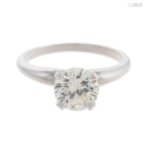 A 1.11 ct Round Brilliant Diamond Ring in Platinum