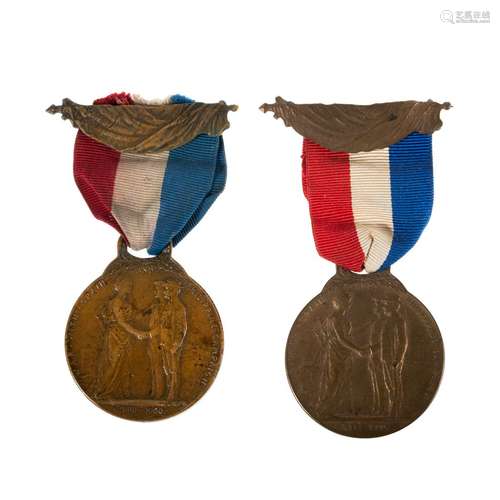 Two State of Michigan War with Spain Medals 1898