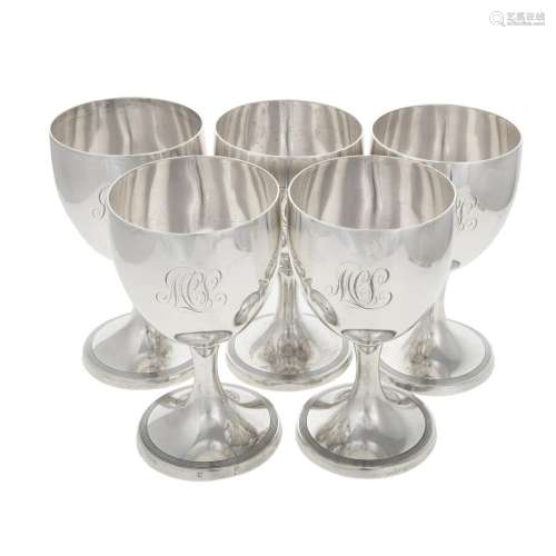 Five George V Silver Goblets