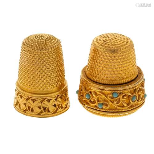 A 22K Art Nouveau Thimble & More