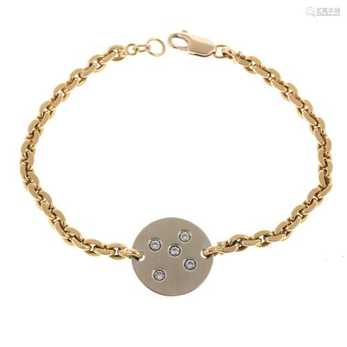 A Diamond Disc Cable Chain Bracelet in 14K