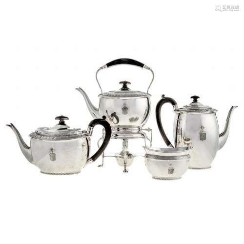George VI Silver Coffee Set with Maryland Heraldry