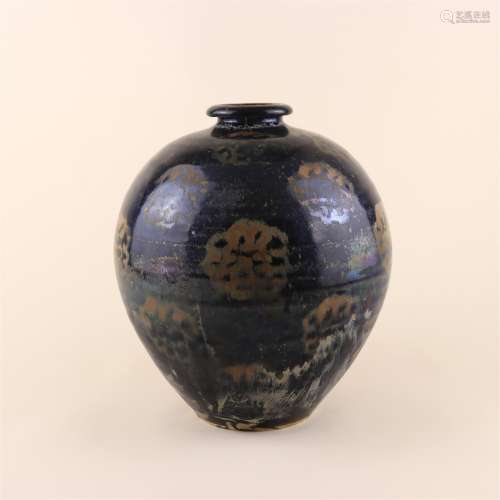 A Black Glazed Porcelain Meiping Vase