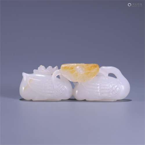 A Carved Jade Goose Shaped Decoration