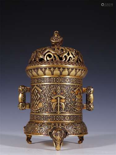 A Gilt Bronze Incense Burner