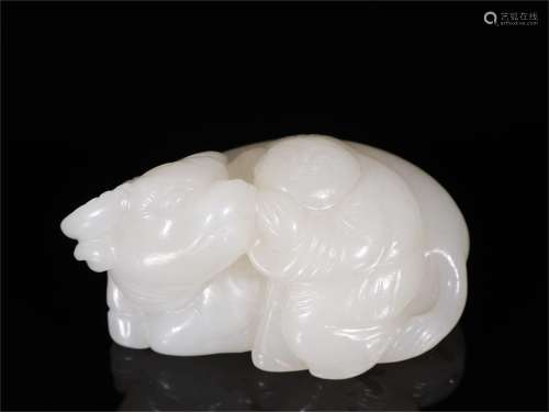 A Carved Jade Bull Shaped Decoration